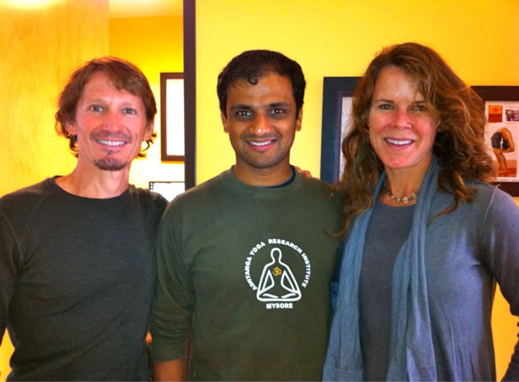 William Mushkin and Elizabeth Van Genderen with Sharath Jois
